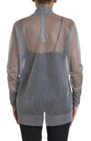 Dolce & Gabbana Elegant Gray Long Sleeve Mesh Top