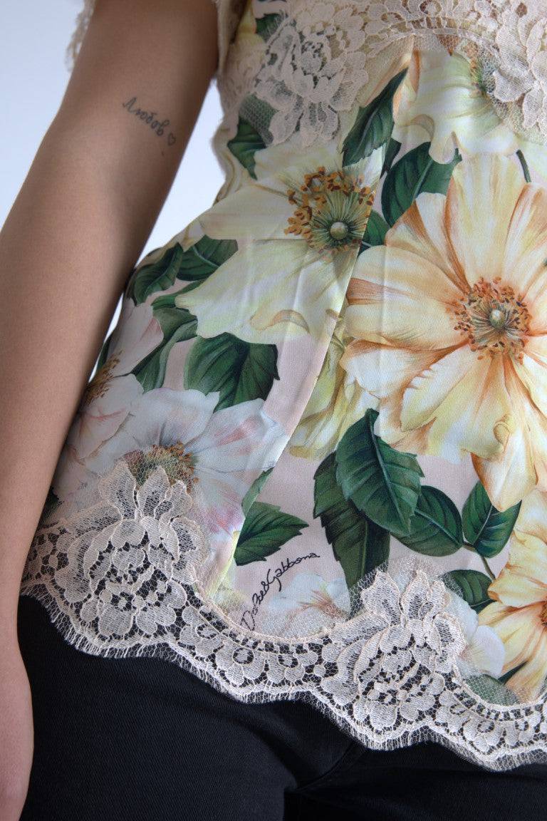 Dolce & Gabbana Elegant Floral Print Silk Blouse - ACCEXO