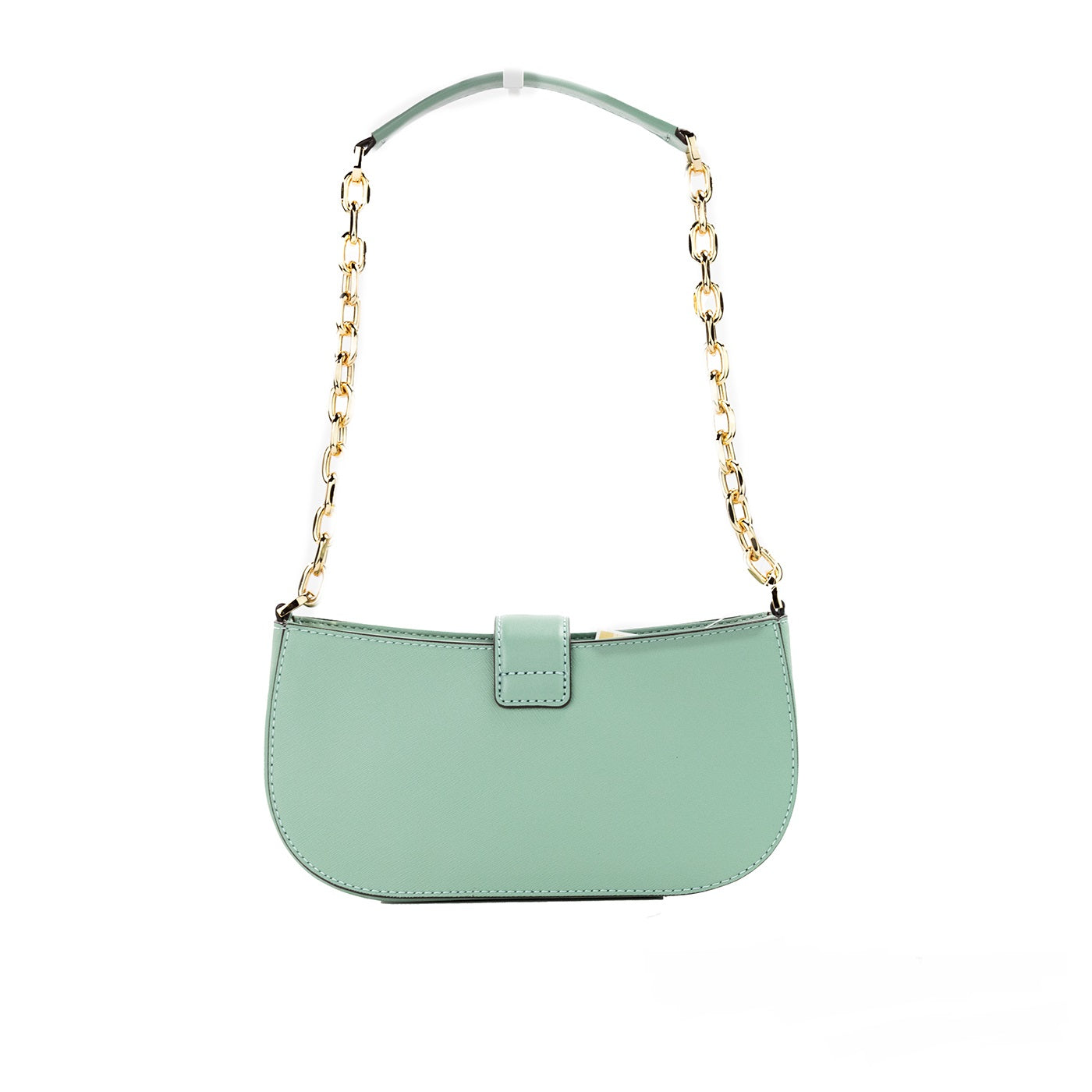 Michael Kors Carmen Small Sea Green Leather Pouchette Shoulder Crossbody Purse - ACCEXO