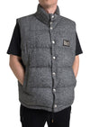 Dolce & Gabbana Elegant Chevron Knit Wool Blend Vest Jacket