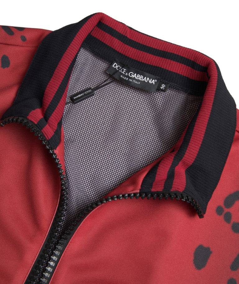 Dolce & Gabbana Red Leopard Print Bomber Jacket - ACCEXO