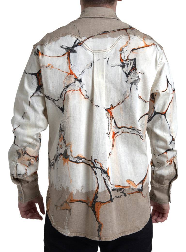 Dolce & Gabbana Multicolor Cotton Stretch Denim Shirt - ACCEXO