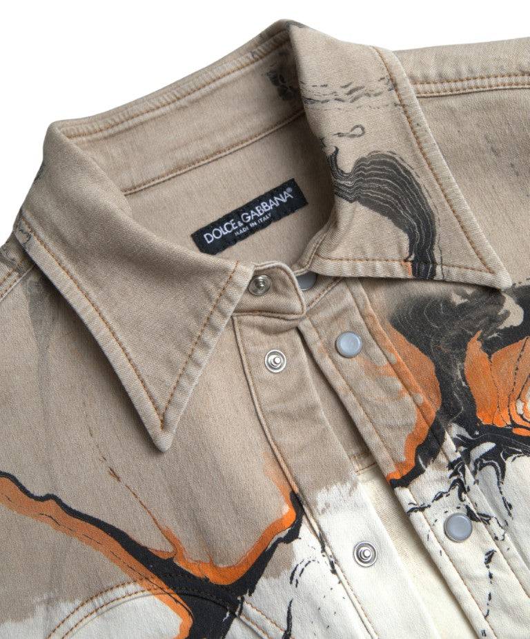 Dolce & Gabbana Multicolor Cotton Stretch Denim Shirt - ACCEXO