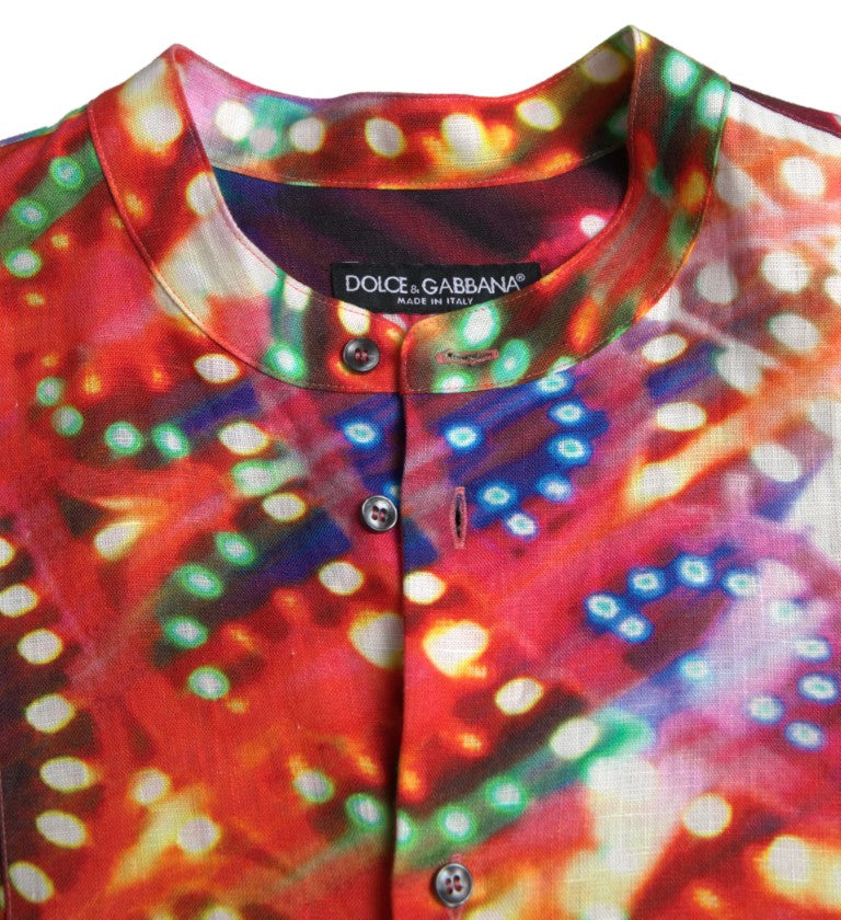 Dolce & Gabbana Stunning Multicolor Linen Casual Shirt