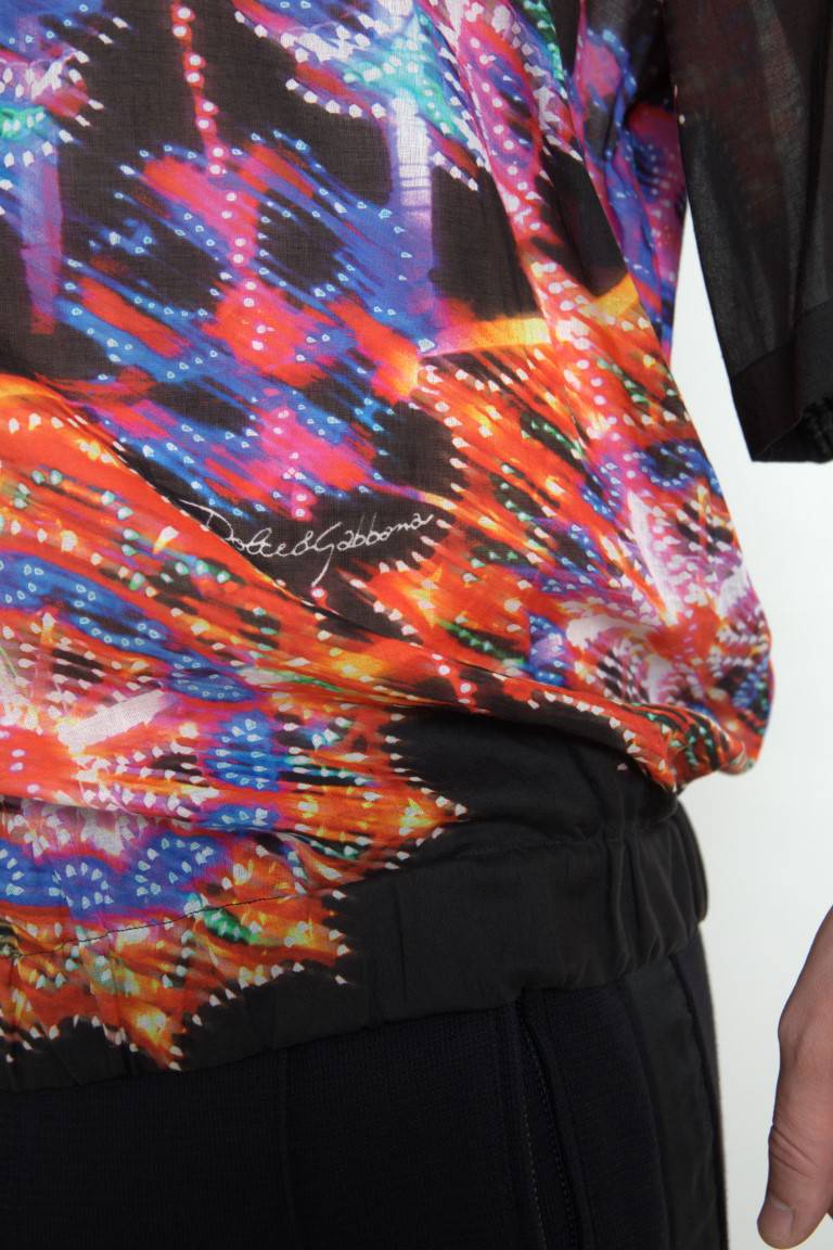Dolce & Gabbana Multicolor Luminarie Print Cotton Polo Shirt - ACCEXO