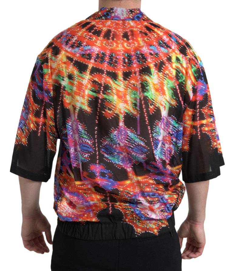 Dolce & Gabbana Multicolor Luminarie Print Cotton Polo Shirt - ACCEXO