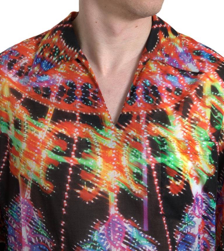 Dolce & Gabbana Multicolor Luminarie Print Cotton Polo Shirt - ACCEXO