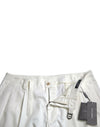 Dolce & Gabbana Elegant White Bermuda Denim Shorts