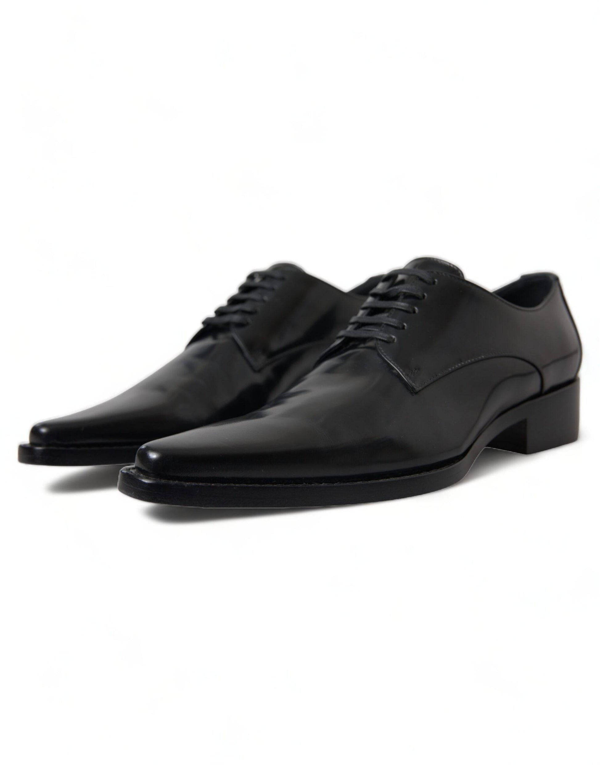 Dolce & Gabbana Elegant Black Leather Formal Flats - ACCEXO