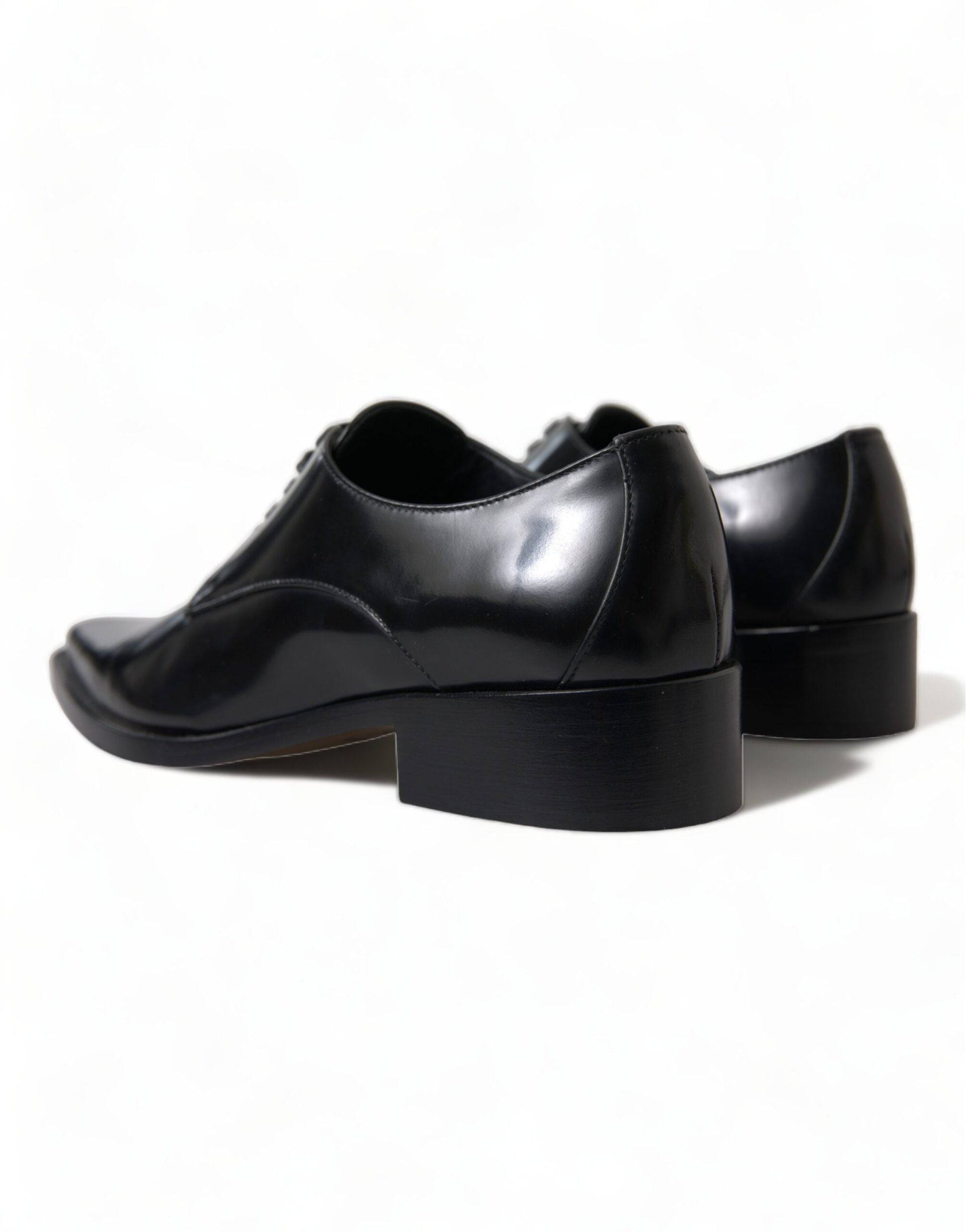 Dolce & Gabbana Elegant Black Leather Formal Flats - ACCEXO