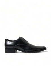 Dolce & Gabbana Elegant Black Leather Formal Flats - ACCEXO