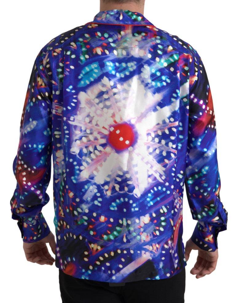 Dolce & Gabbana Psychedelic Print Silk Pajama Shirt - ACCEXO