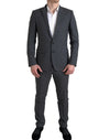 Dolce & Gabbana Elegant Grey Checkered Slim Fit Suit