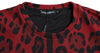 Dolce & Gabbana Red Leopard Print Cotton Tank Top