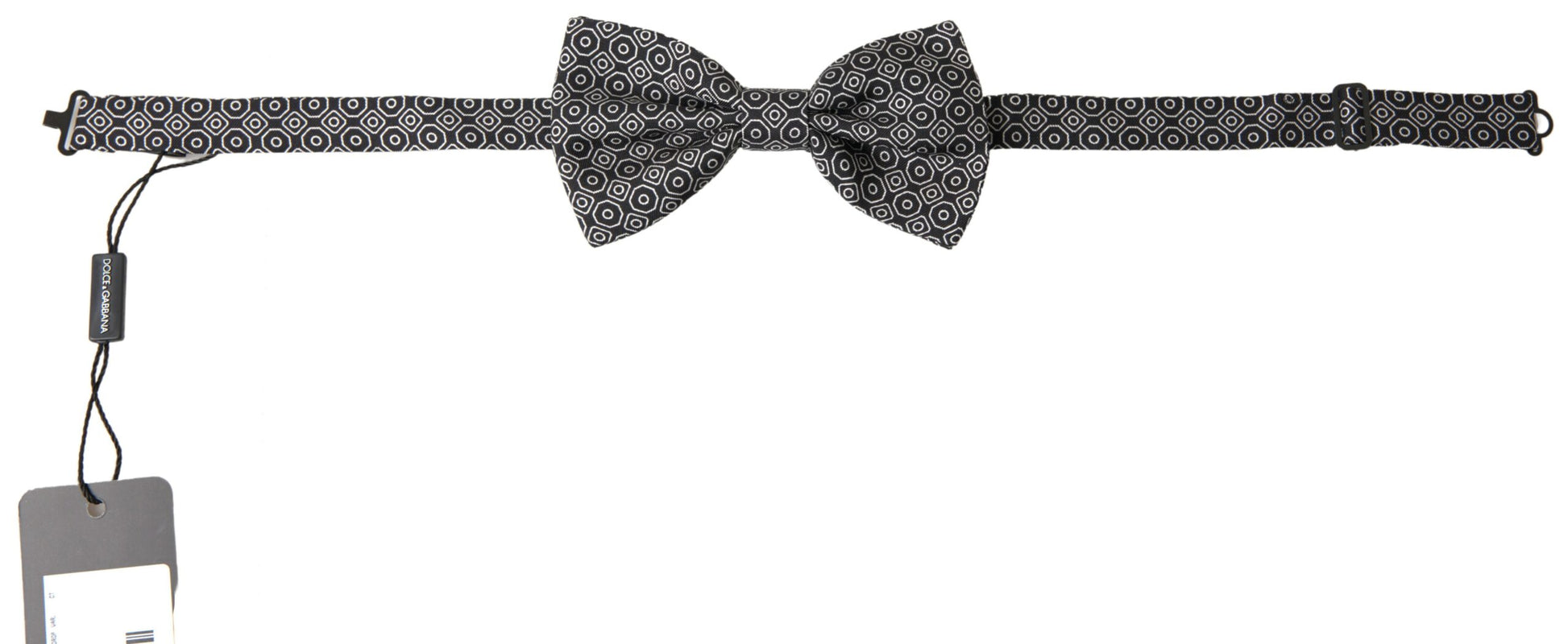 Dolce & Gabbana Elegant Black and White Silk Bow Tie - ACCEXO