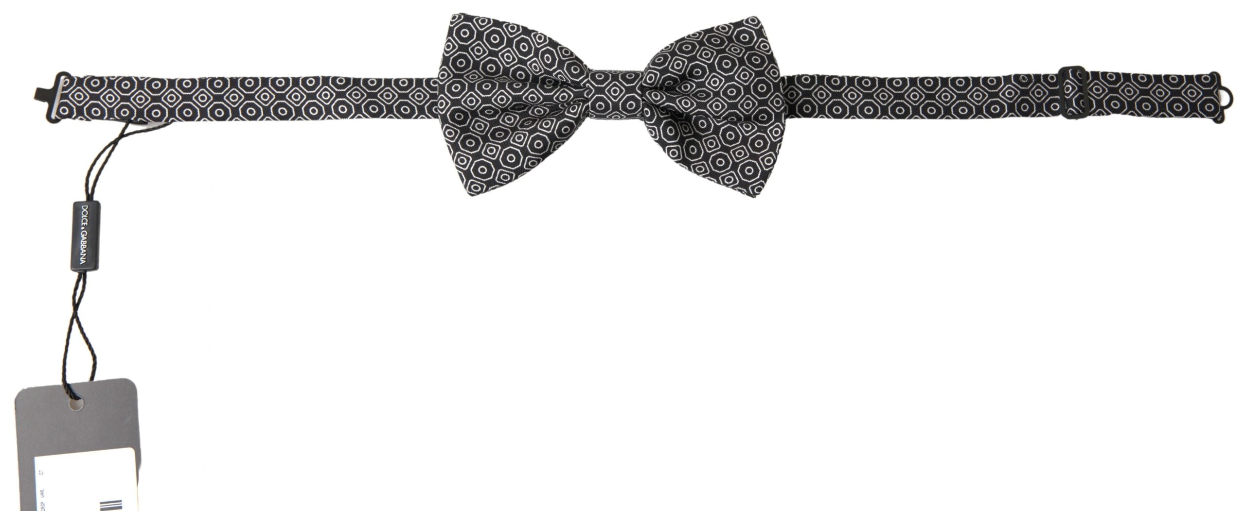 Dolce & Gabbana Elegant Black and White Silk Bow Tie - ACCEXO