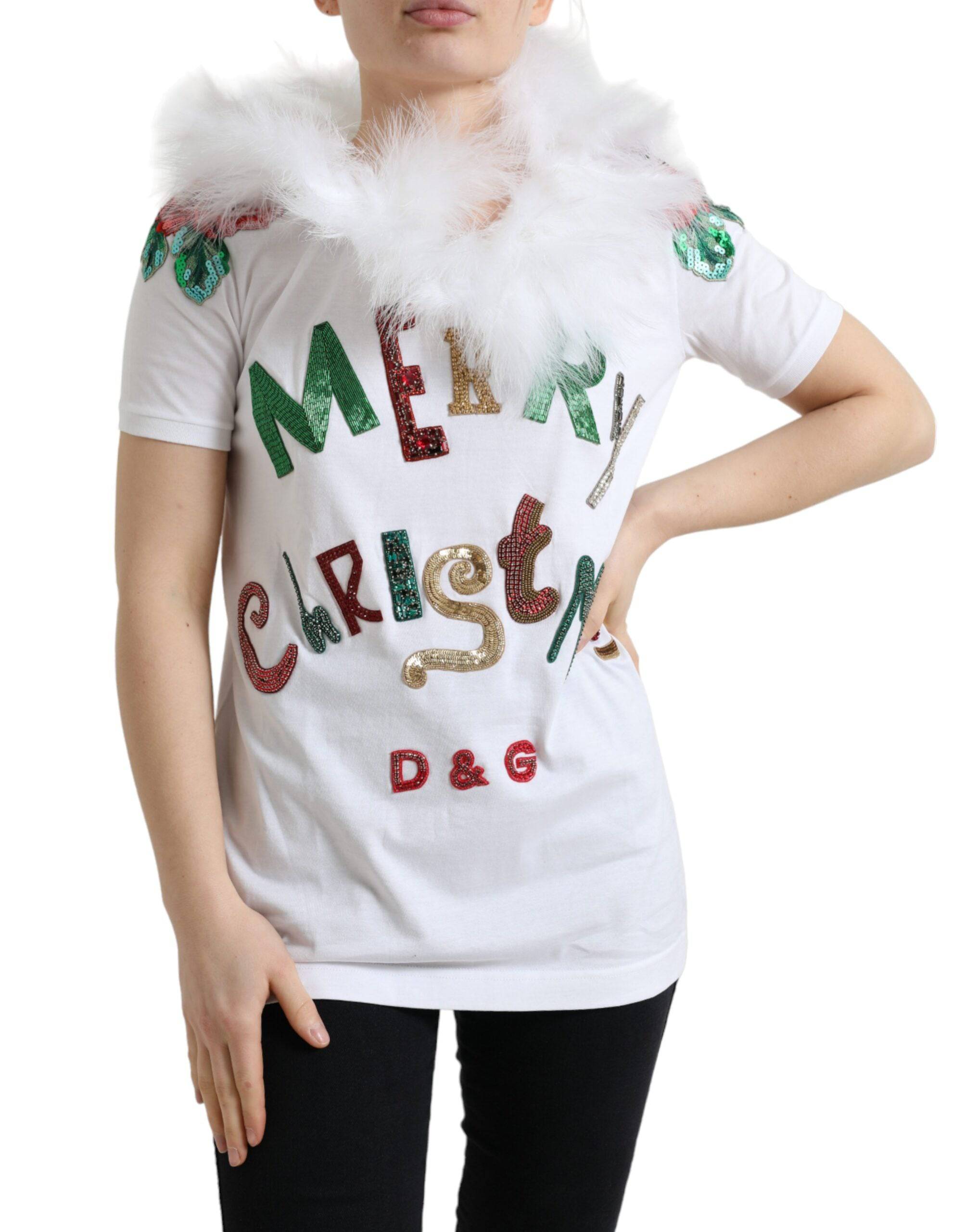 Dolce & Gabbana Elegant Sequin Embellished Cotton Tee - ACCEXO