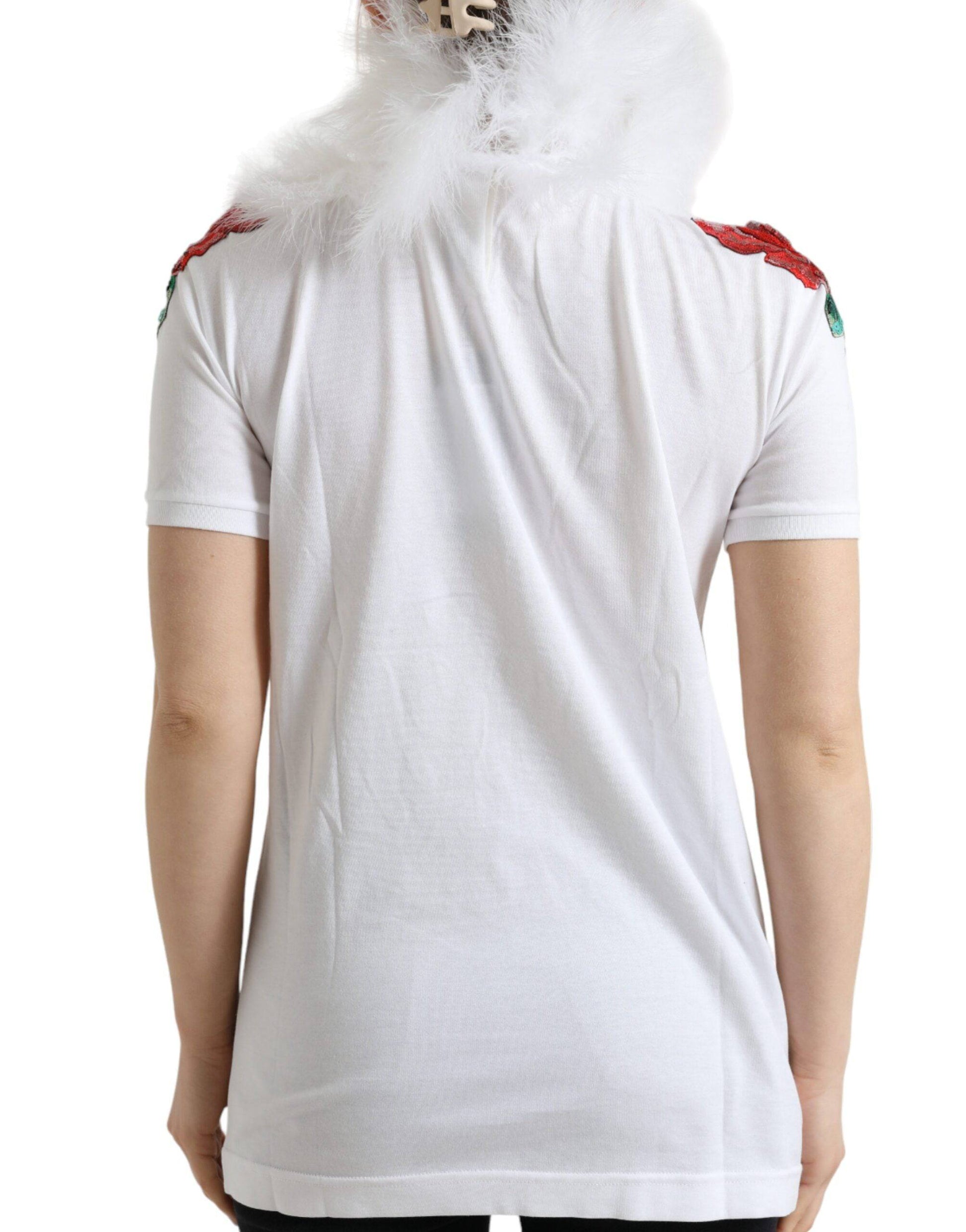 Dolce & Gabbana Elegant Sequin Embellished Cotton Tee - ACCEXO