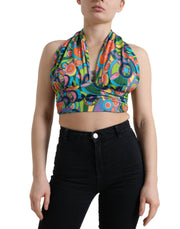 Dolce & Gabbana Elegant Silk Blend Halter Cropped Top - ACCEXO