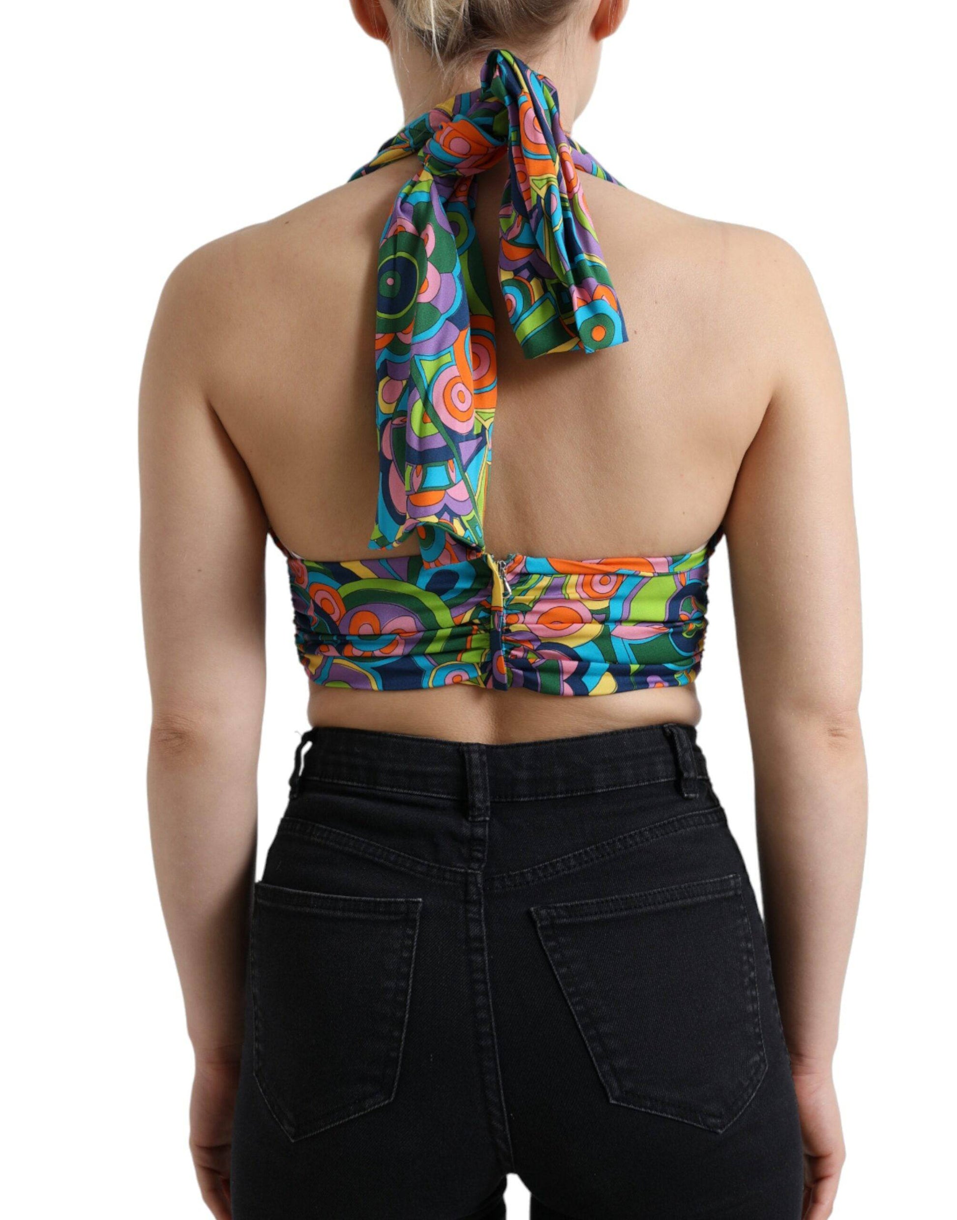 Dolce & Gabbana Elegant Silk Blend Halter Cropped Top - ACCEXO