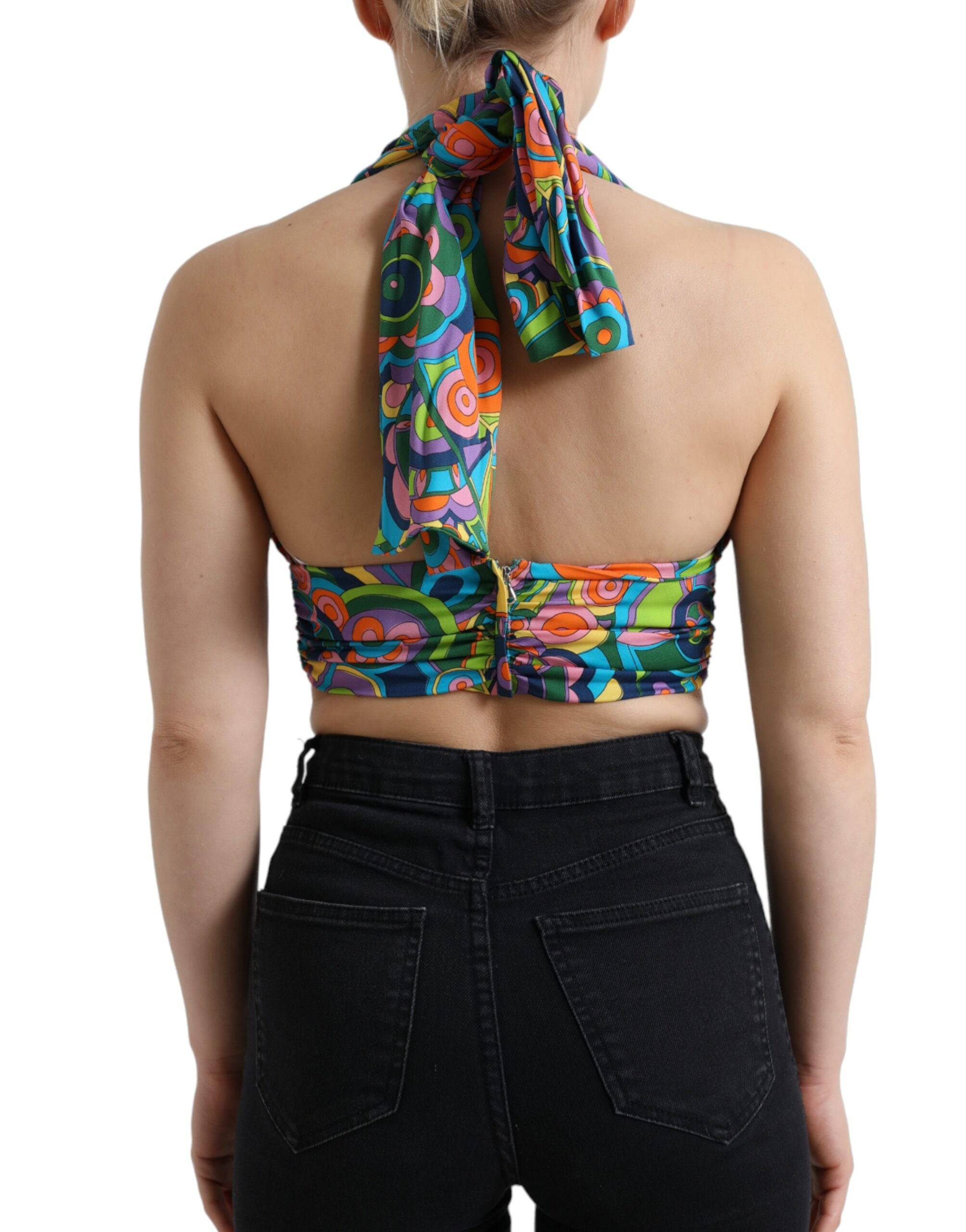 Dolce & Gabbana Elegant Silk Blend Halter Cropped Top - ACCEXO