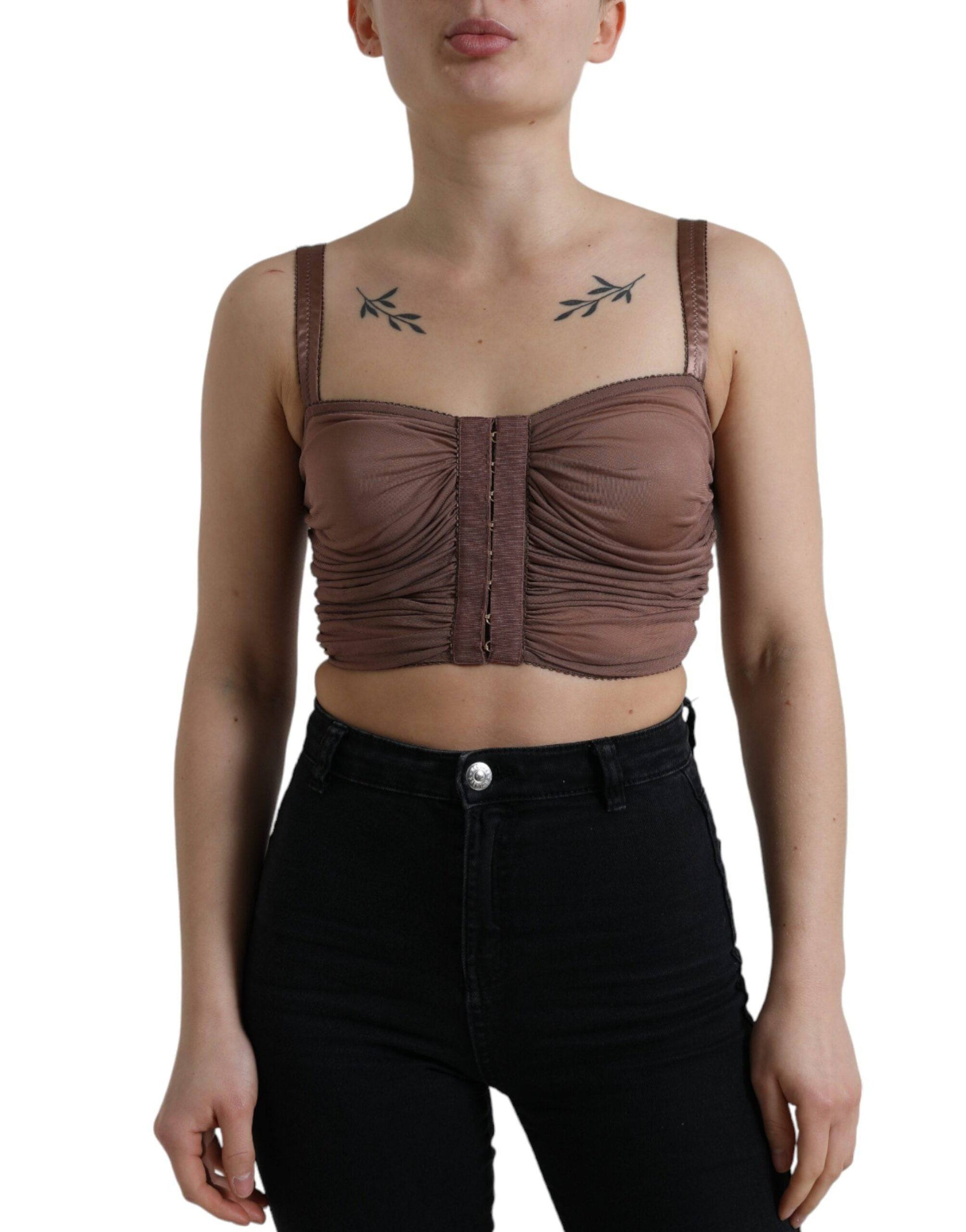 Dolce & Gabbana Elegant Cropped Silk Blend Top - ACCEXO