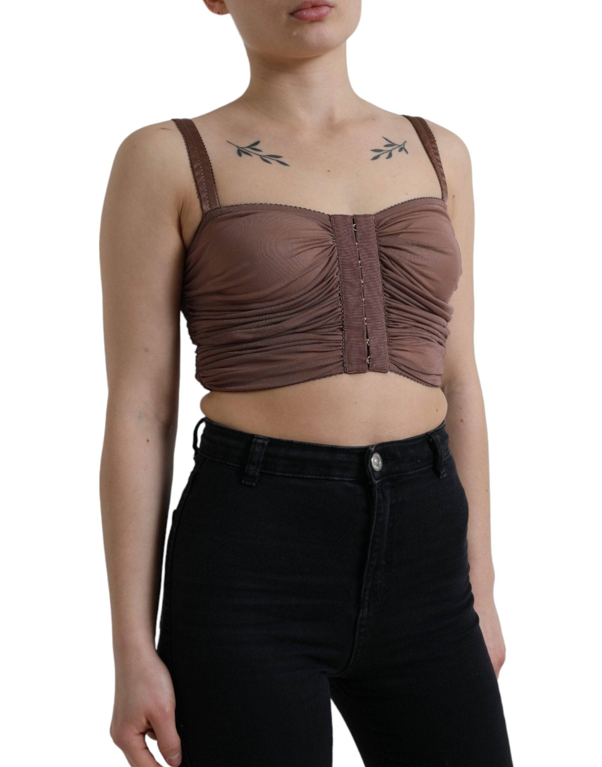 Dolce & Gabbana Elegant Cropped Silk Blend Top - ACCEXO