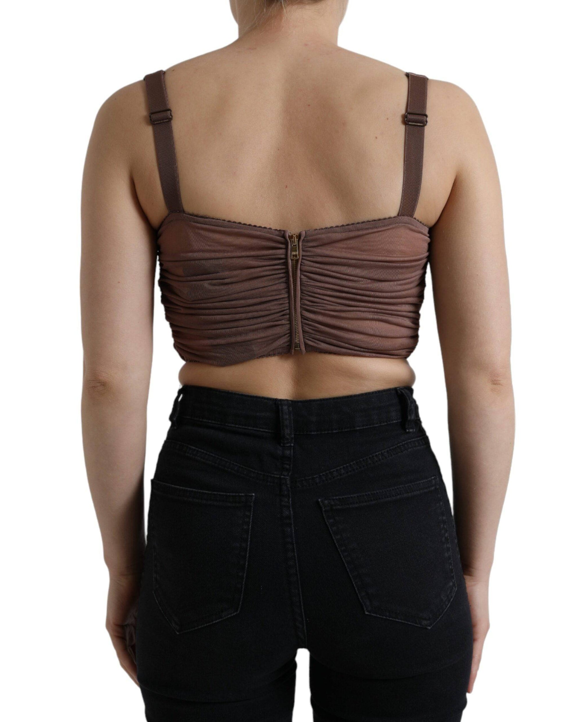 Dolce & Gabbana Elegant Cropped Silk Blend Top - ACCEXO