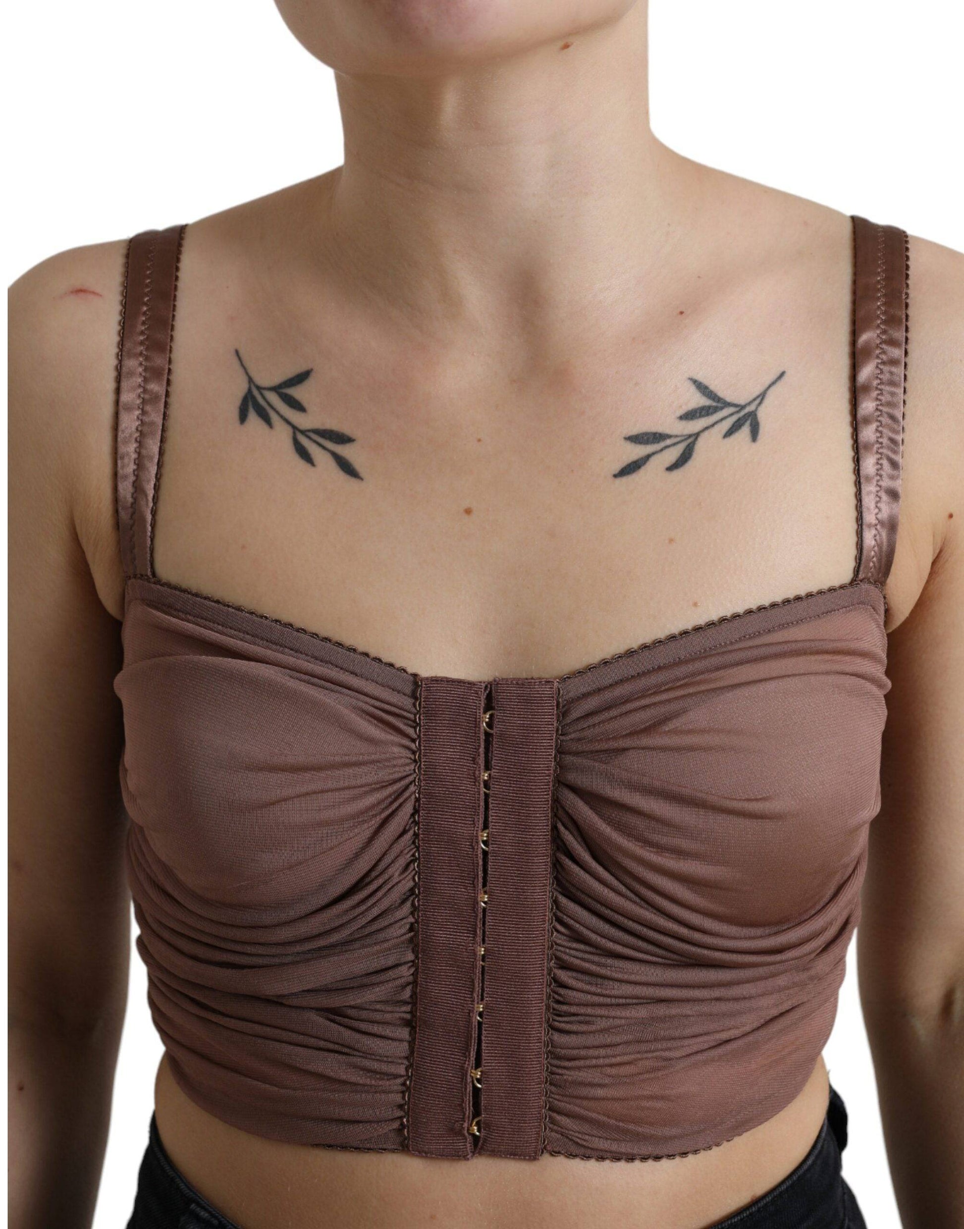 Dolce & Gabbana Elegant Cropped Silk Blend Top - ACCEXO