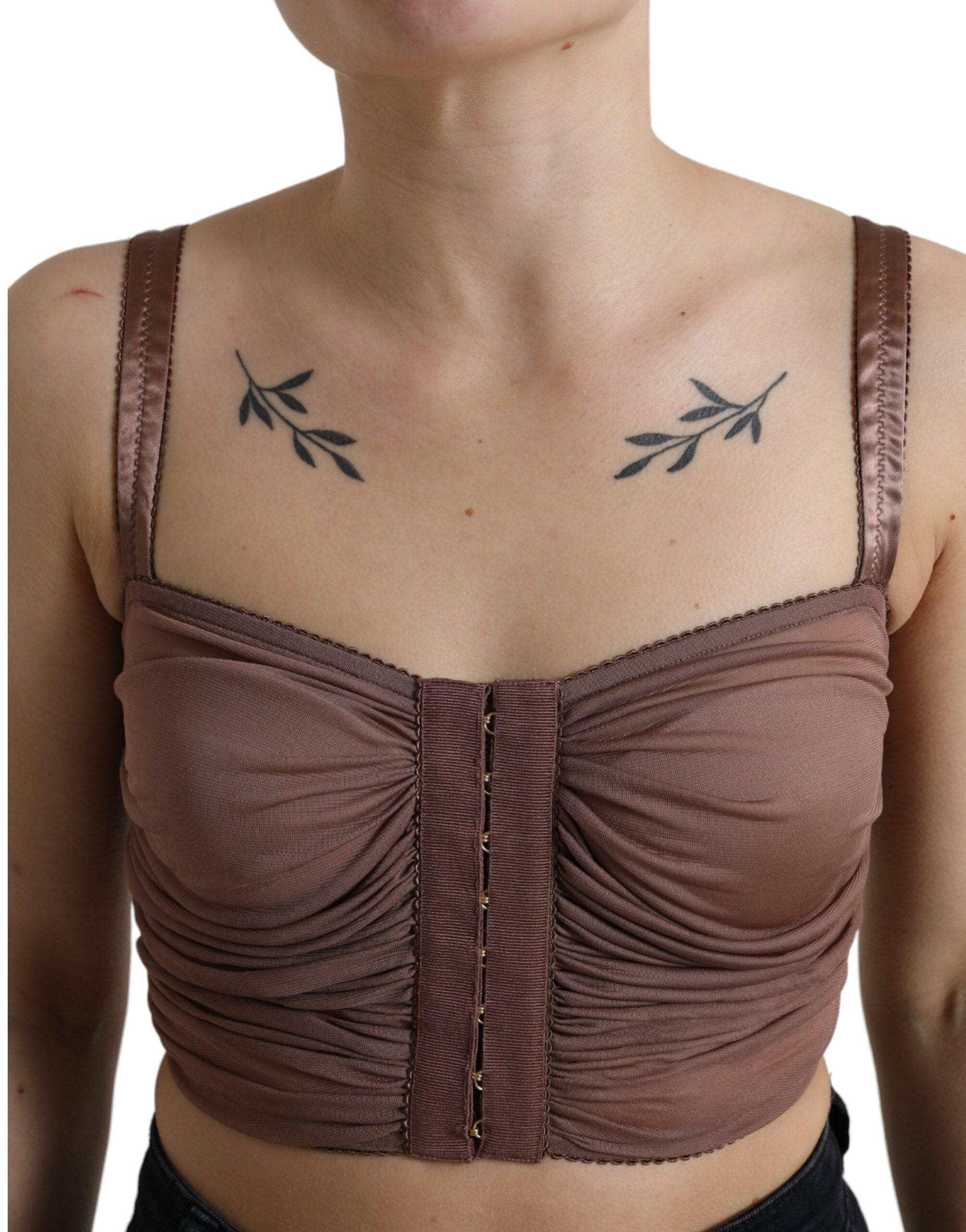 Dolce & Gabbana Elegant Cropped Silk Blend Top - ACCEXO