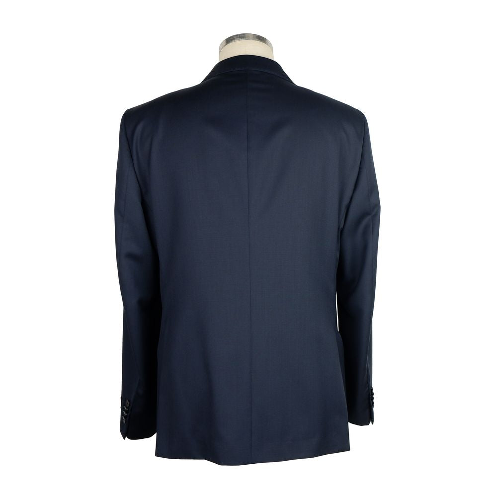 Made in Italy Blue Wool Men Suit