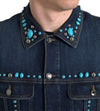 Dolce & Gabbana Embellished Turquoise Denim Jacket