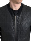 Dolce & Gabbana Elegant Black Leather Bomber Jacket