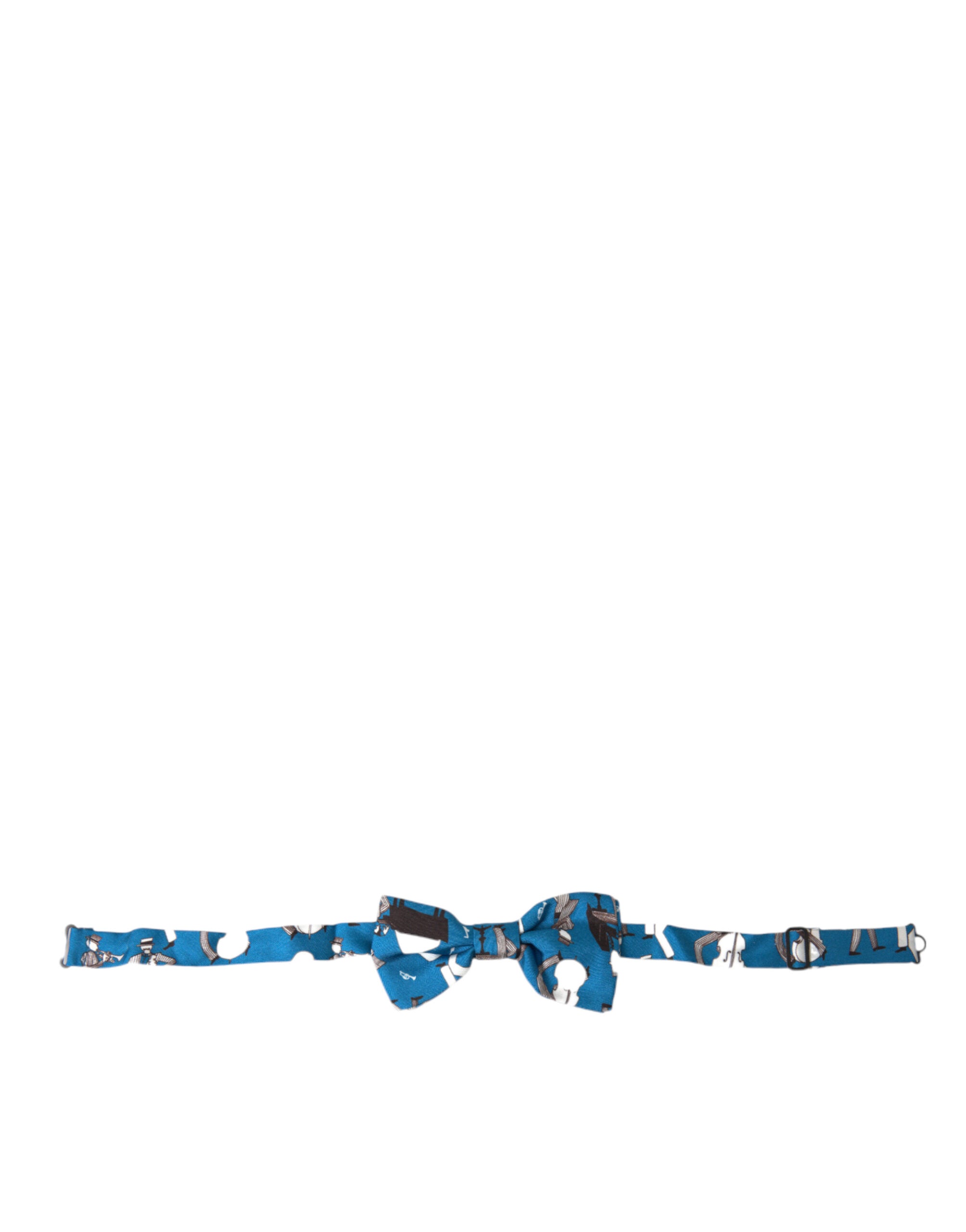 Dolce & Gabbana Elegant Silk Blue Jazz Club Bow Tie - ACCEXO