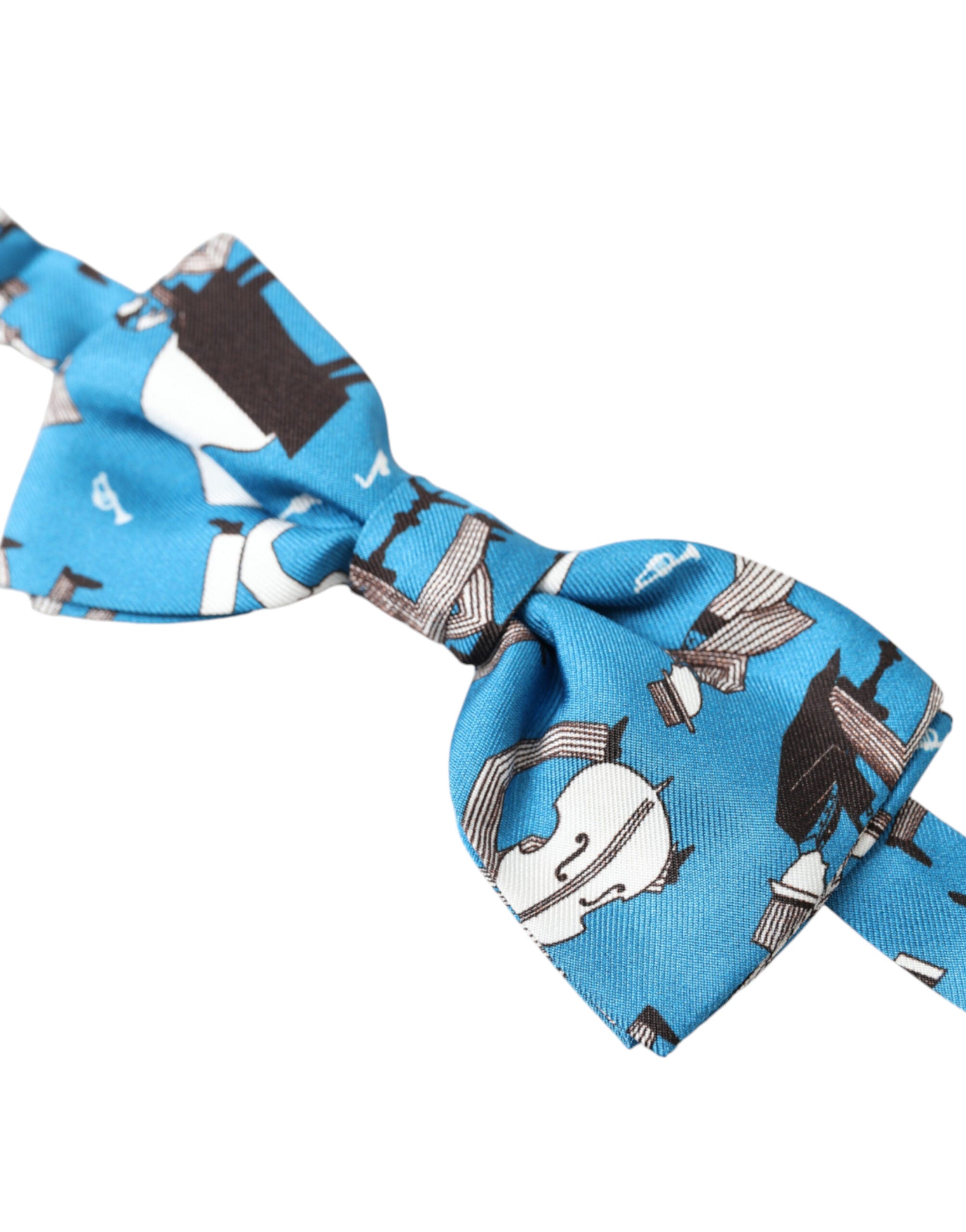 Dolce & Gabbana Elegant Silk Blue Jazz Club Bow Tie - ACCEXO