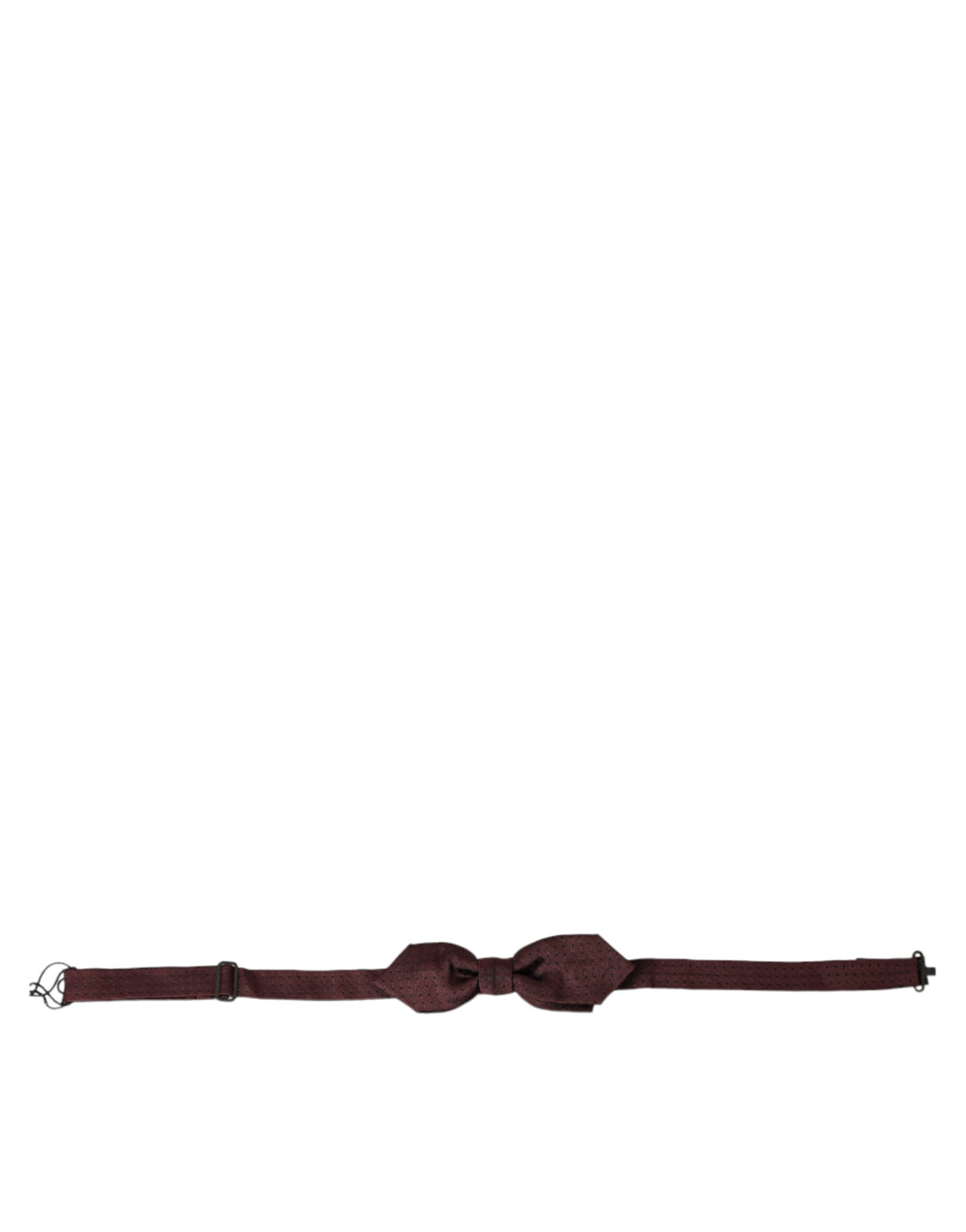 Dolce & Gabbana Elegant Bordeaux Silk Bow Tie - ACCEXO