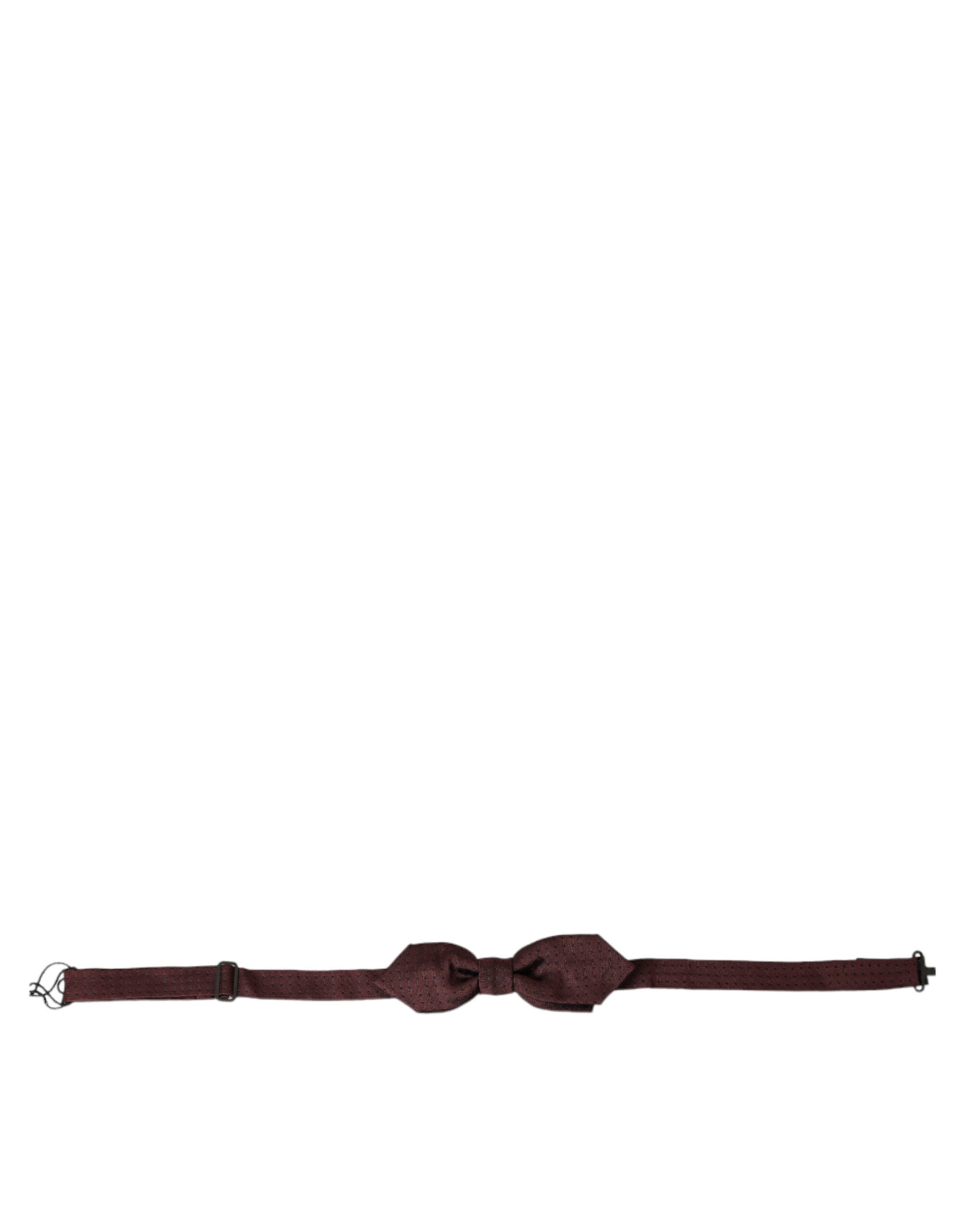 Dolce & Gabbana Elegant Bordeaux Silk Bow Tie - ACCEXO