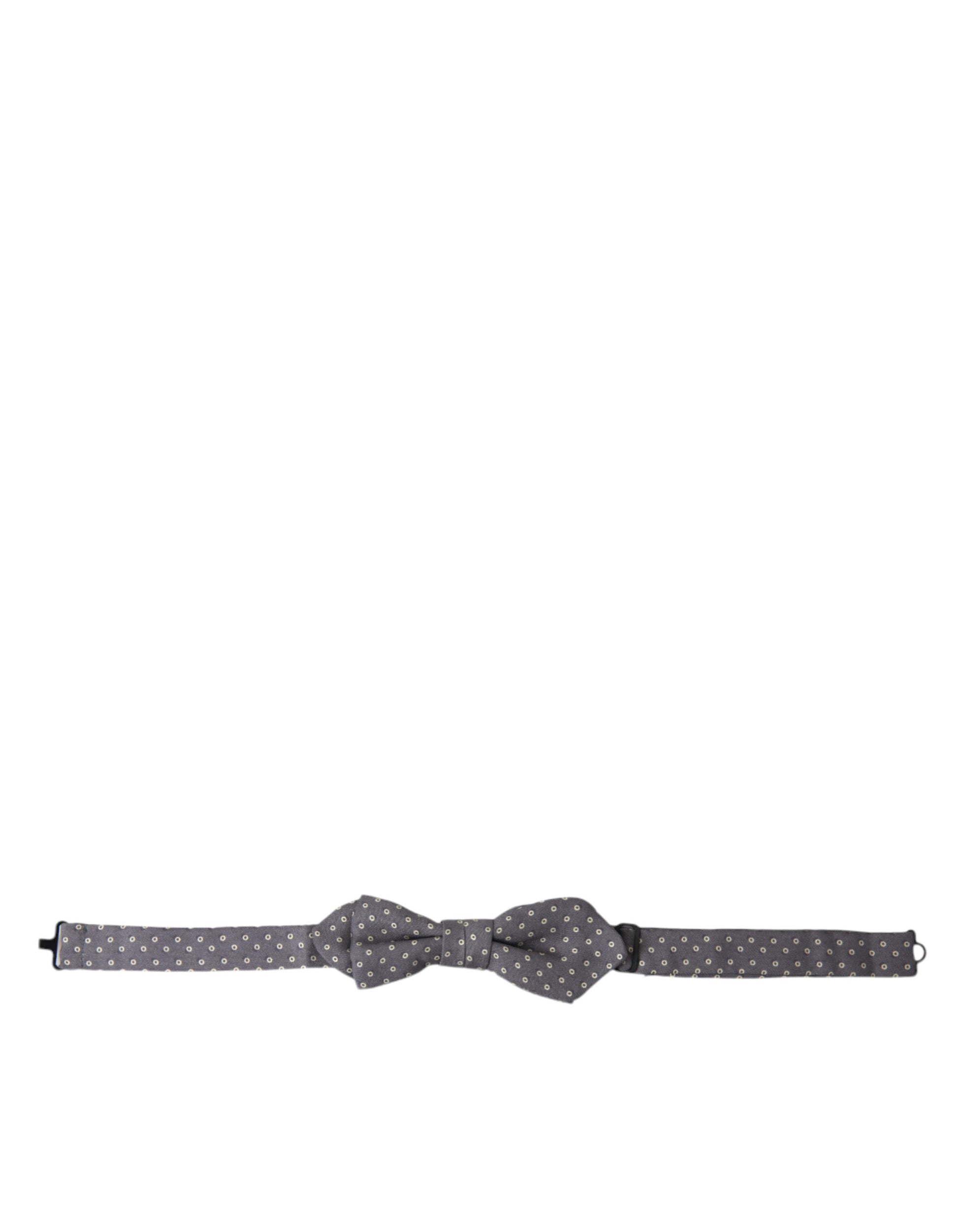 Dolce & Gabbana Elegant Silk Gray Polka Dot Bow Tie - ACCEXO