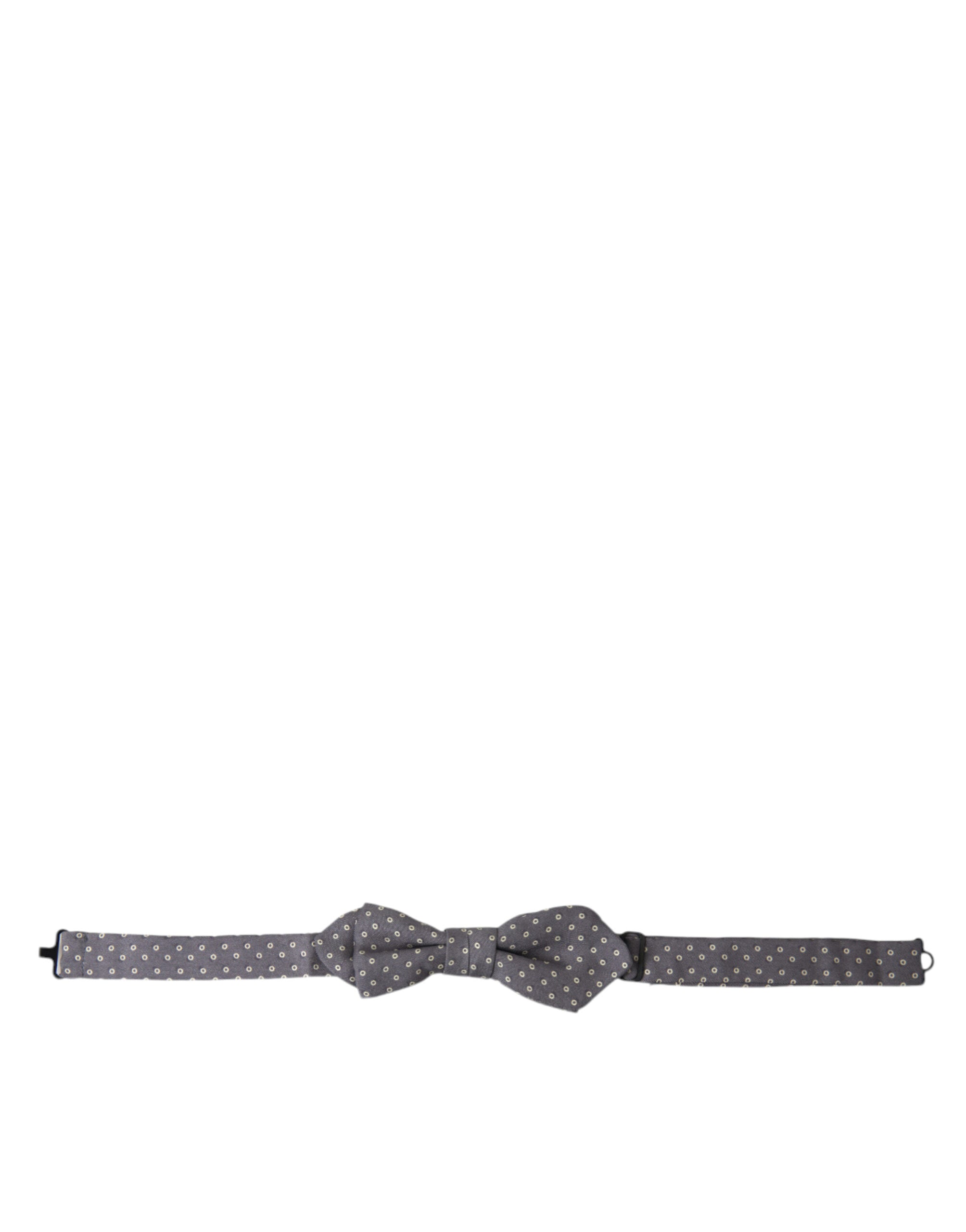 Dolce & Gabbana Elegant Silk Gray Polka Dot Bow Tie - ACCEXO