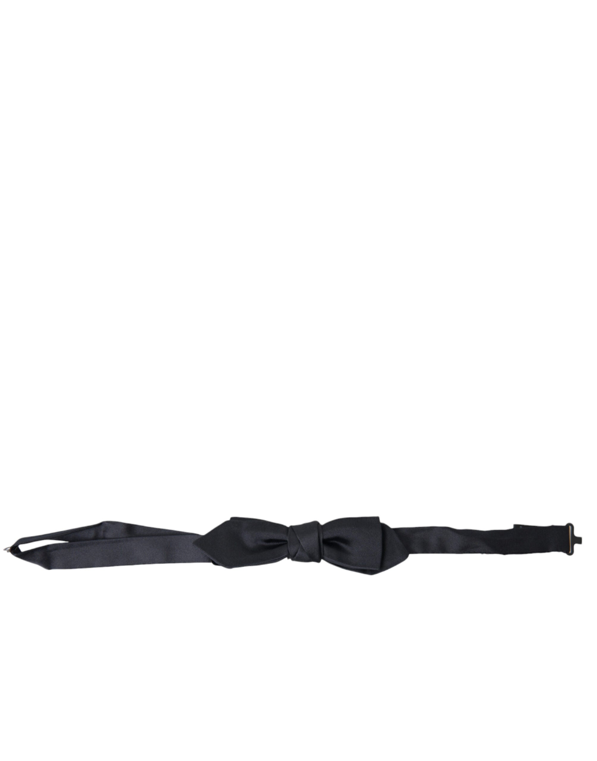 Dolce & Gabbana Elegant Dark Blue Silk Bow Tie - ACCEXO