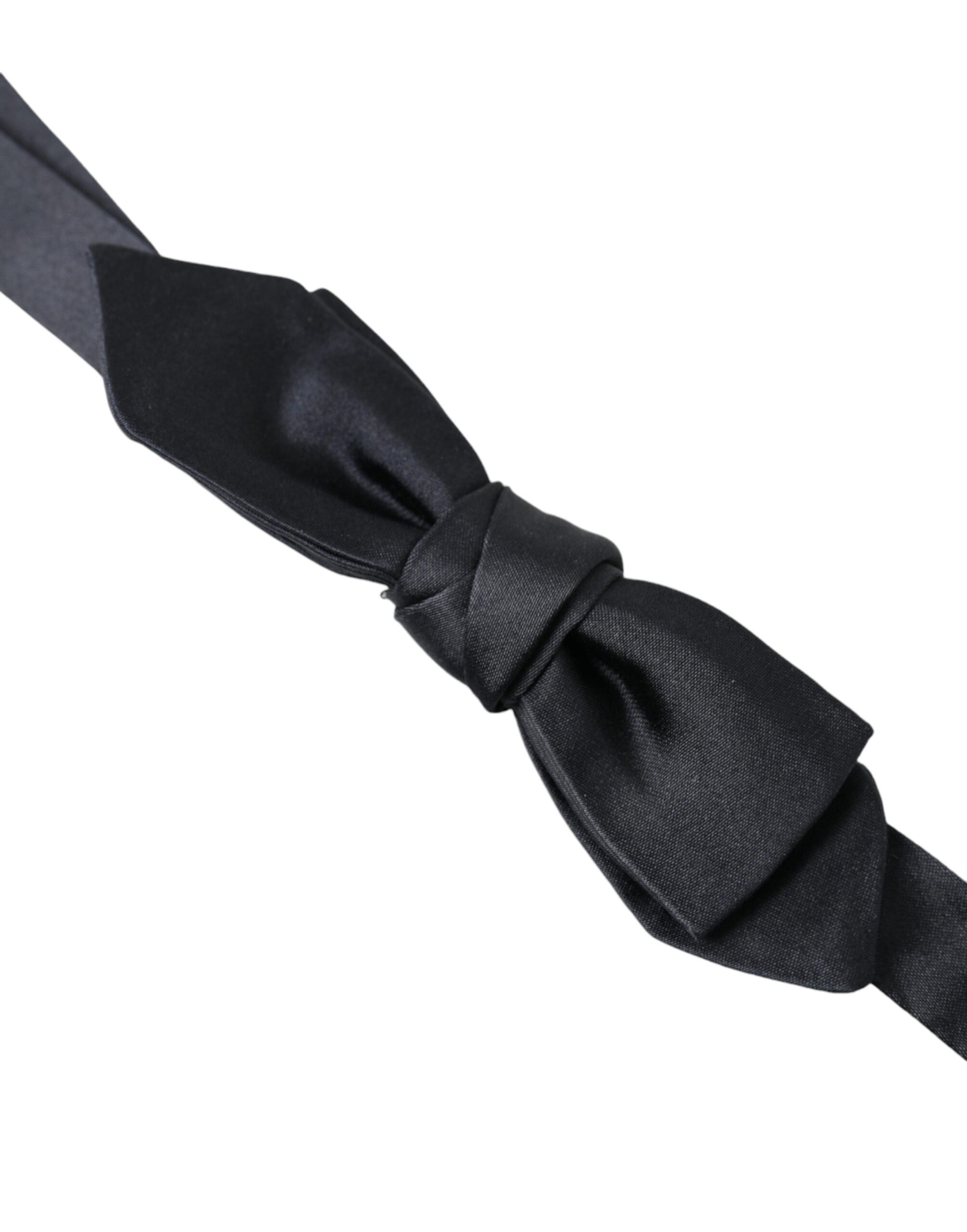 Dolce & Gabbana Elegant Dark Blue Silk Bow Tie - ACCEXO