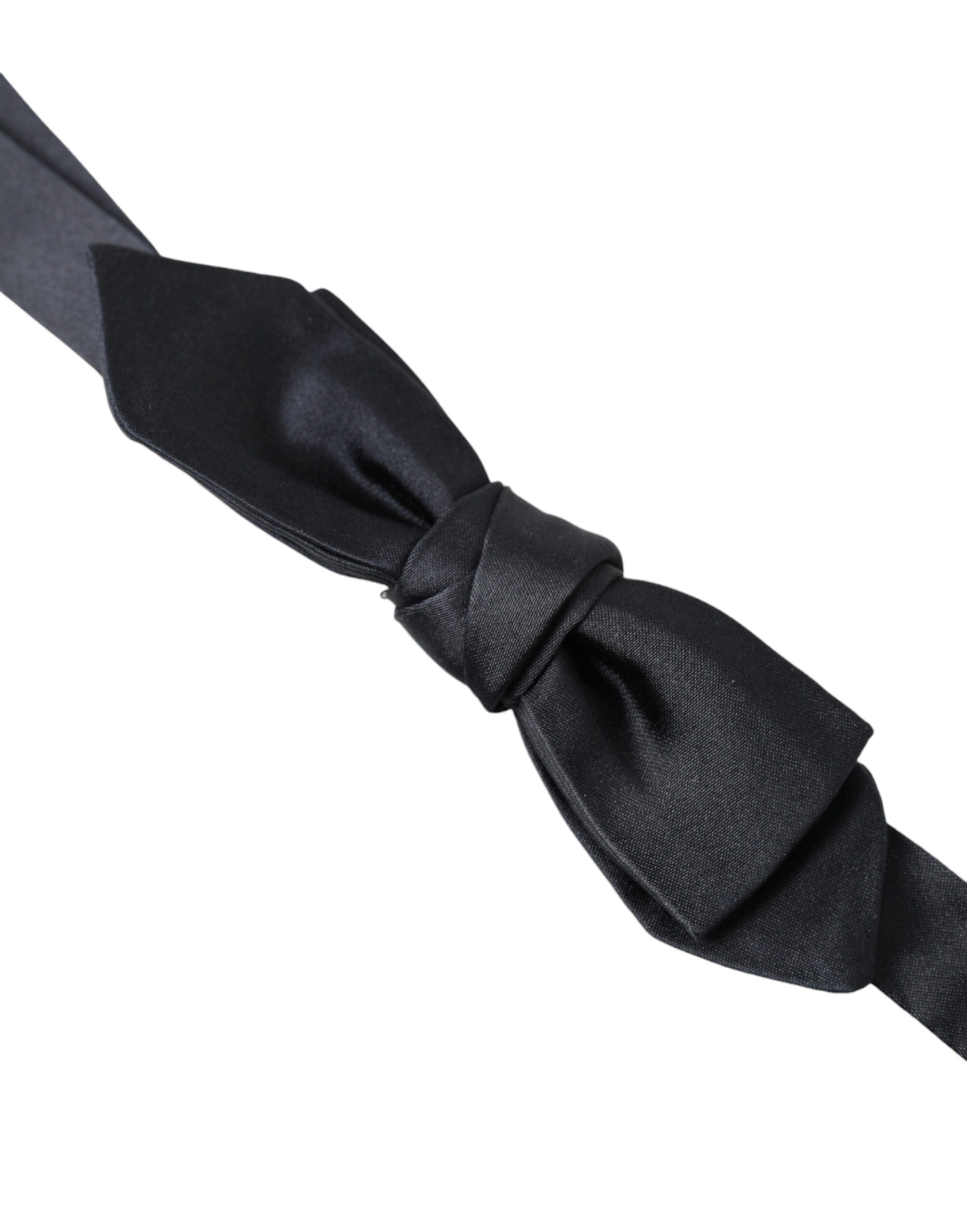 Dolce & Gabbana Elegant Dark Blue Silk Bow Tie - ACCEXO