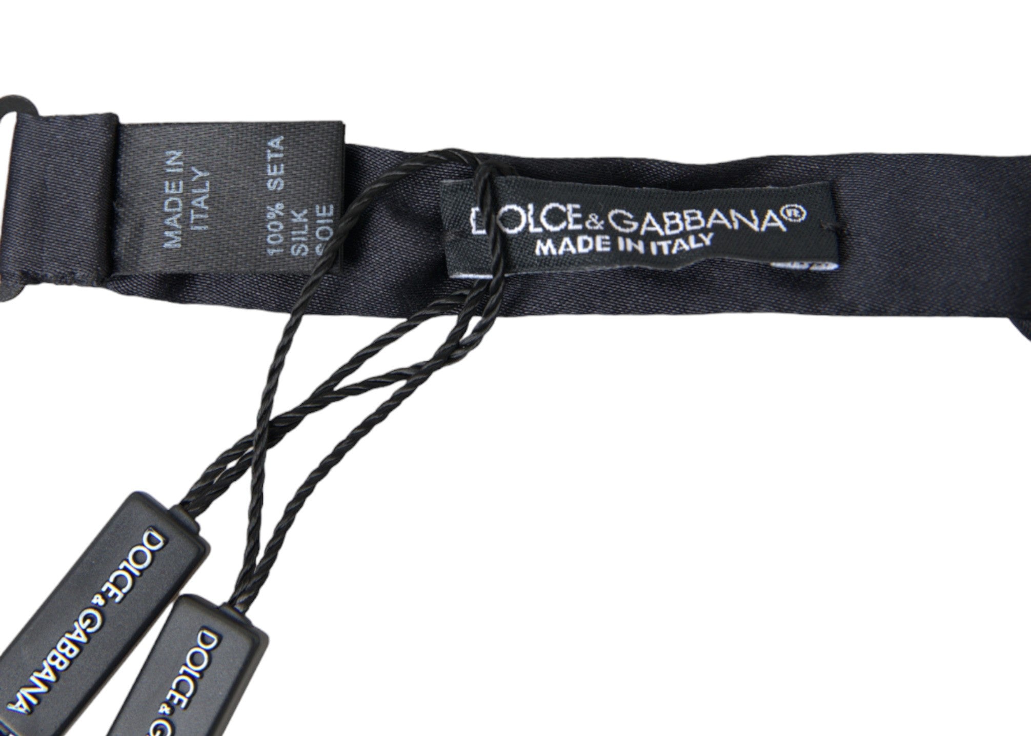 Dolce & Gabbana Elegant Dark Blue Silk Bow Tie - ACCEXO