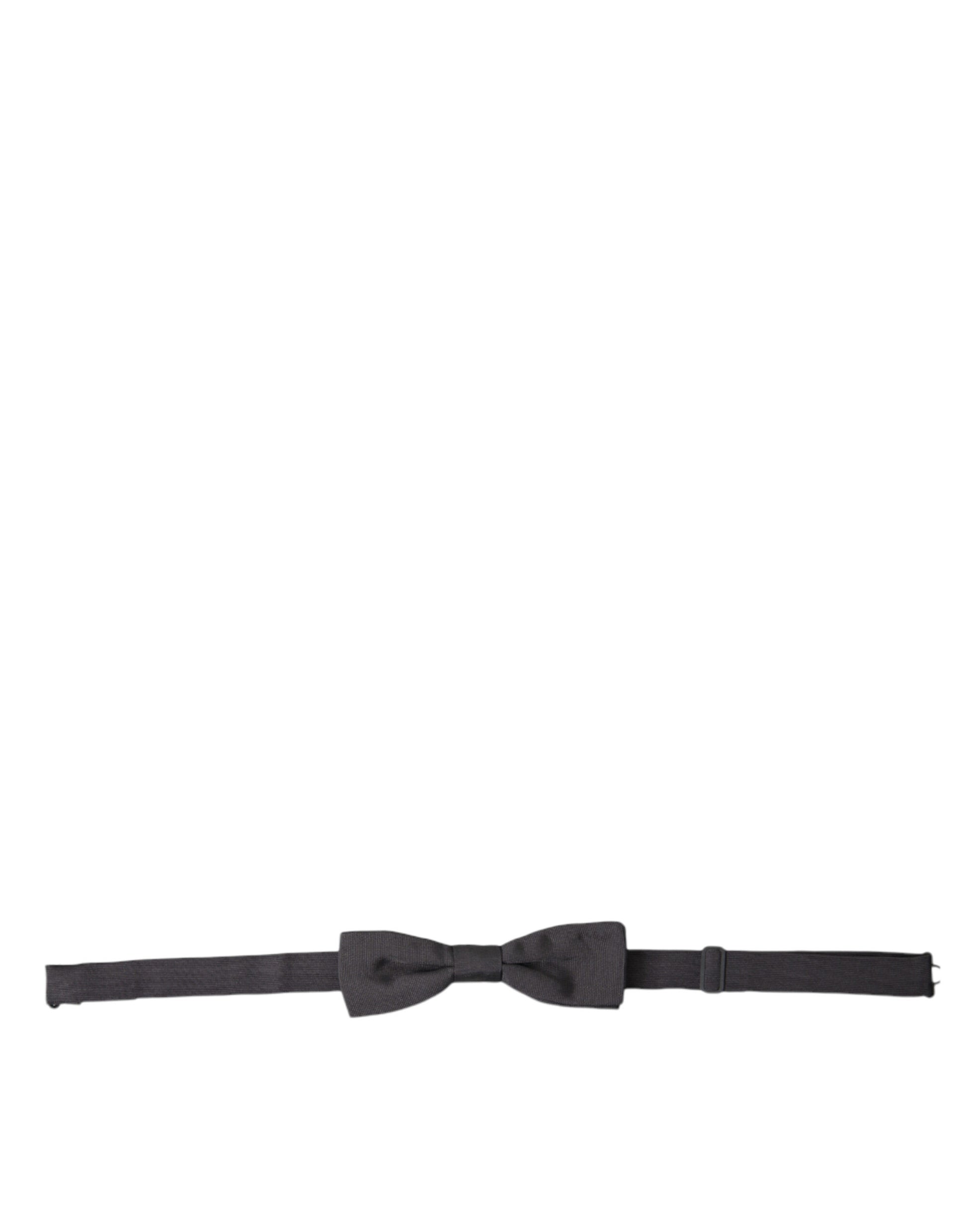 Dolce & Gabbana Elegant Silk Dark Gray Bow Tie - ACCEXO
