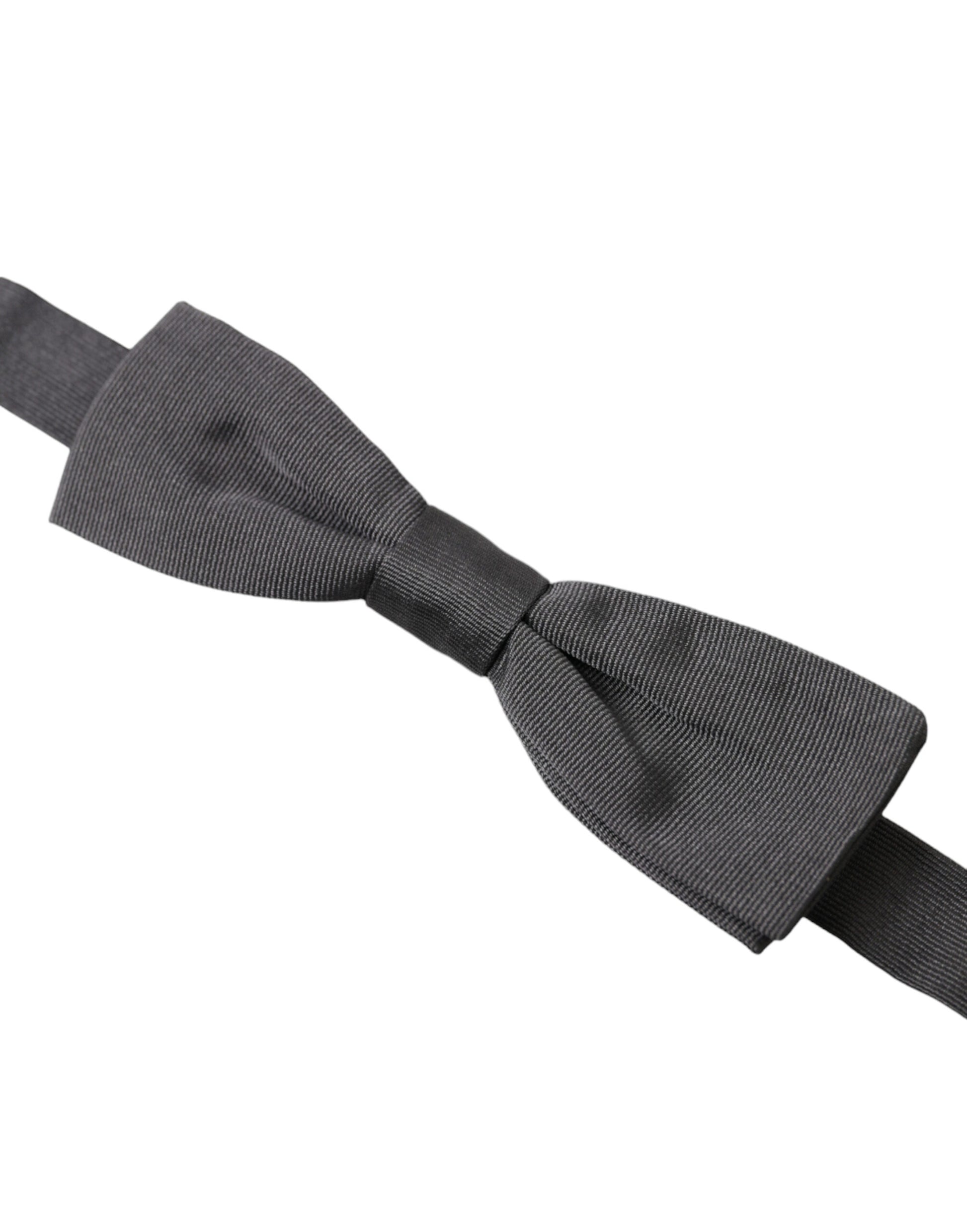 Dolce & Gabbana Elegant Silk Dark Gray Bow Tie - ACCEXO