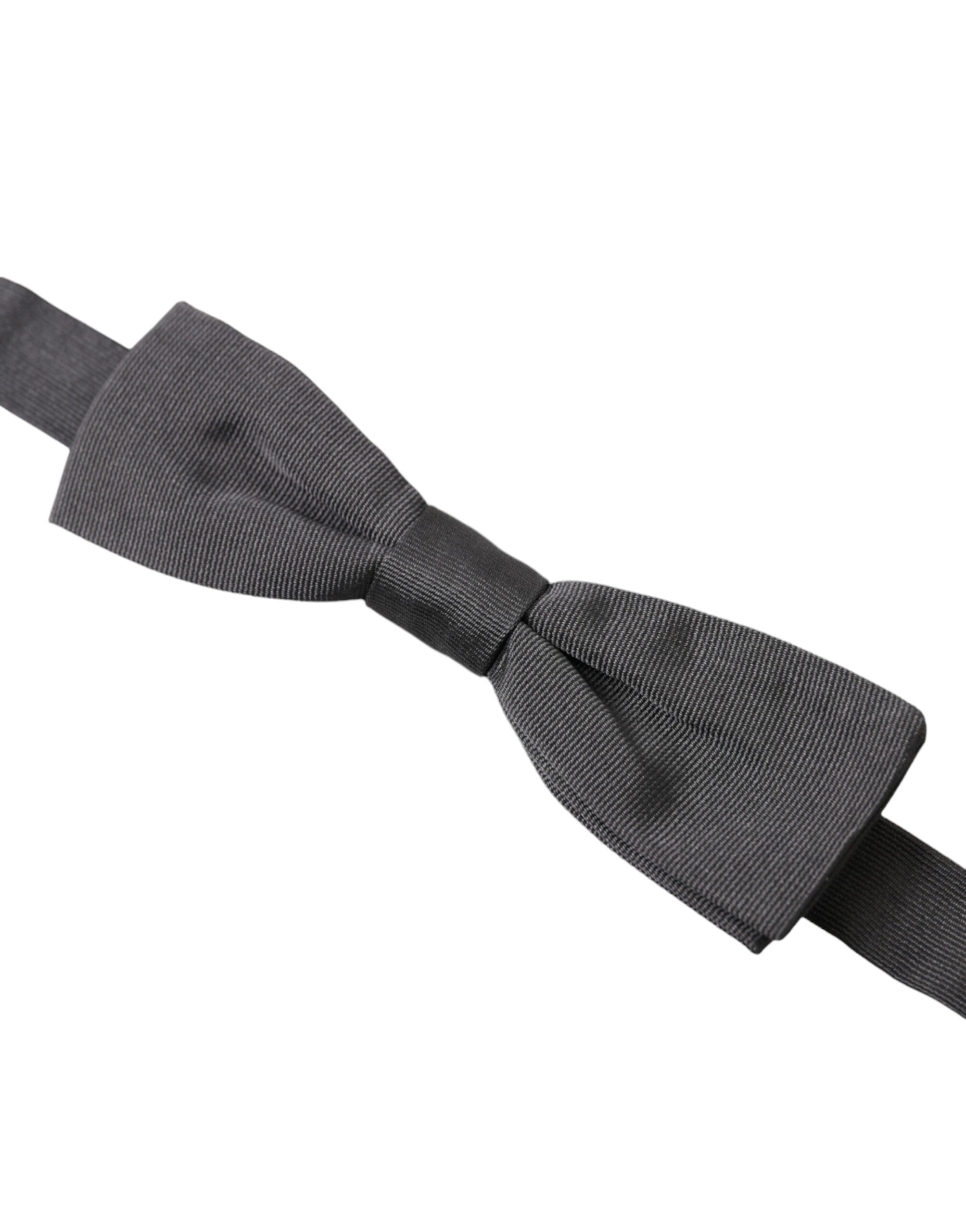 Dolce & Gabbana Elegant Silk Dark Gray Bow Tie - ACCEXO