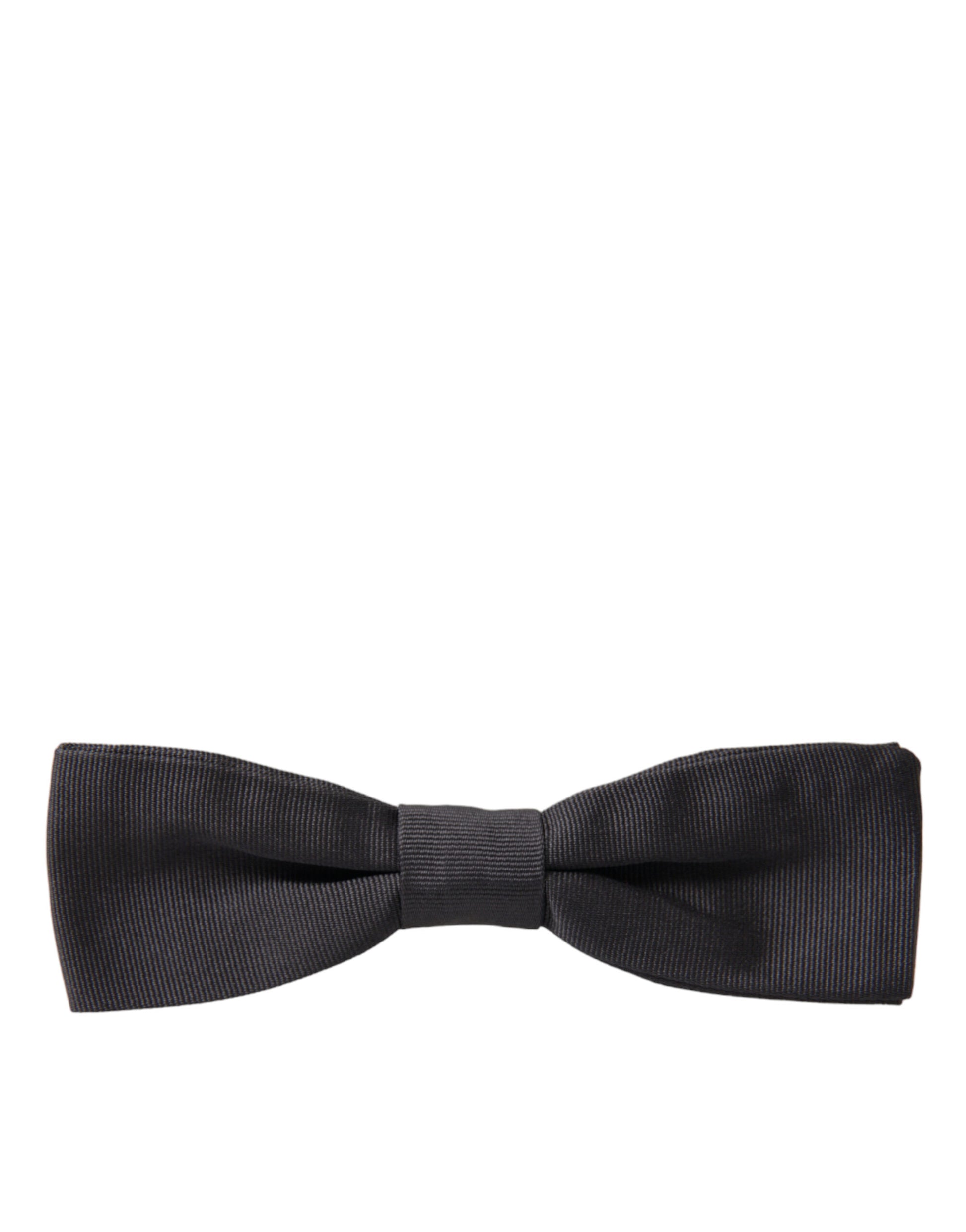 Dolce & Gabbana Elegant Silk Dark Gray Bow Tie - ACCEXO