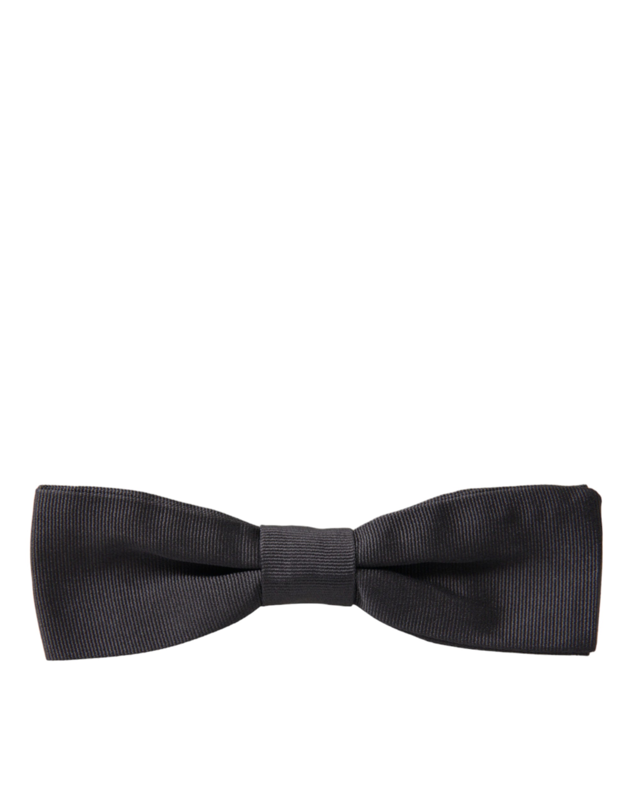 Dolce & Gabbana Elegant Silk Dark Gray Bow Tie - ACCEXO
