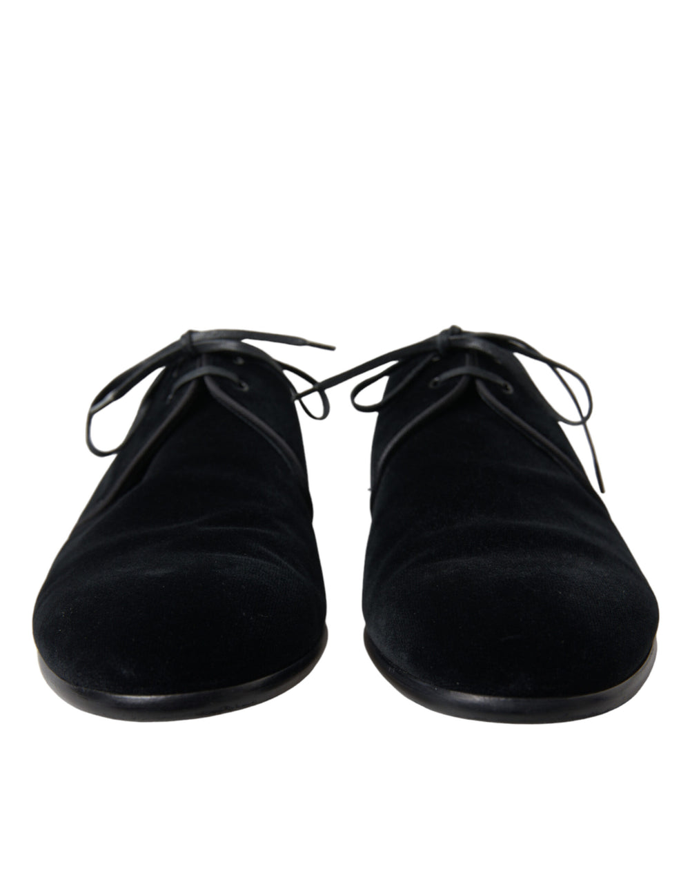 Dolce & Gabbana Elegant Black Velvet Derby Dress Shoes