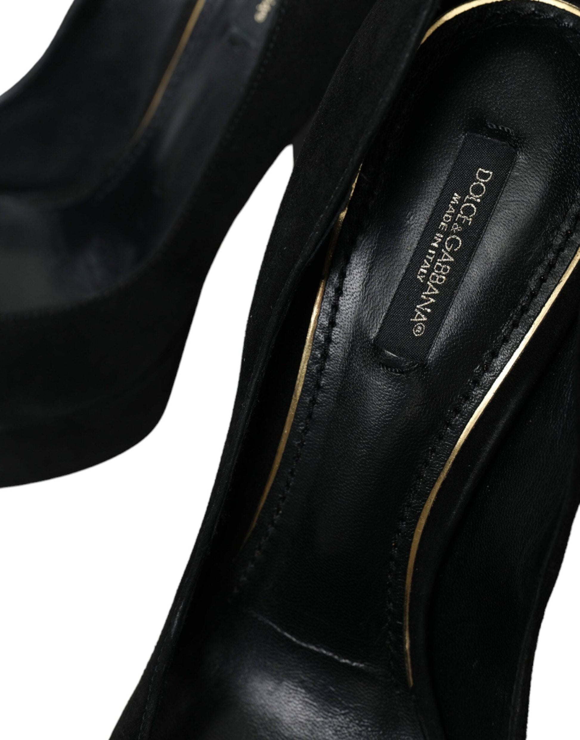 Dolce & Gabbana Black Suede Heeled Pumps Sophistication - ACCEXO